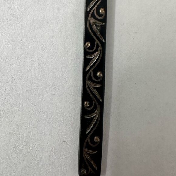 Victorian Era Black Etched Mourning Cross Pendant - Picture 5 of 5